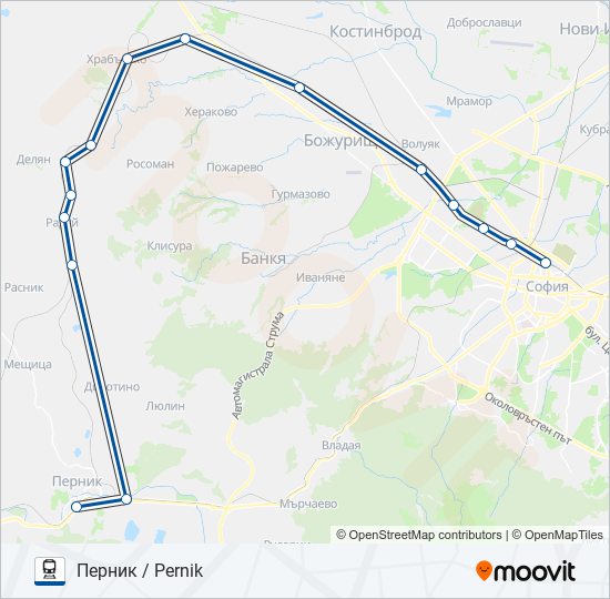 Поезд КПВ 60201: карта маршрута