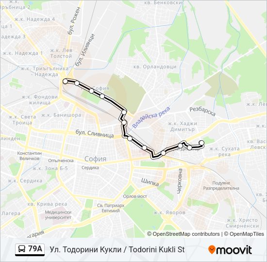 79А Bus Line Map