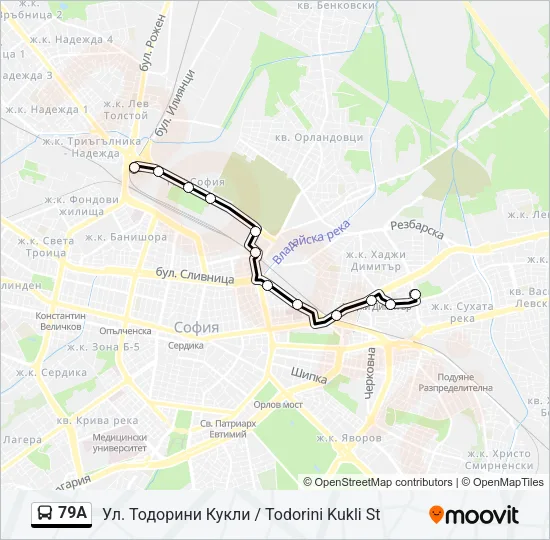 79А Bus Line Map