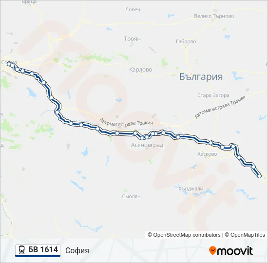БВ 1614 Train Line Map