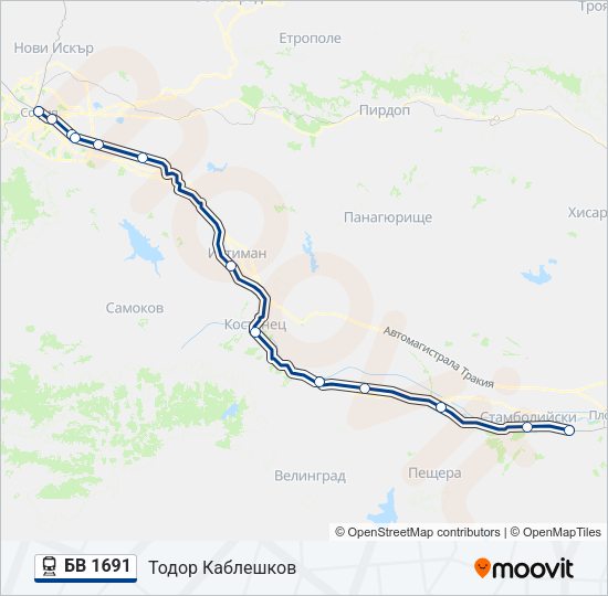 БВ 1691 Train Line Map