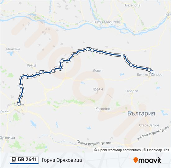 БВ 2641 Train Line Map