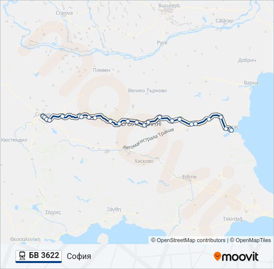 БВ 3622 Train Line Map