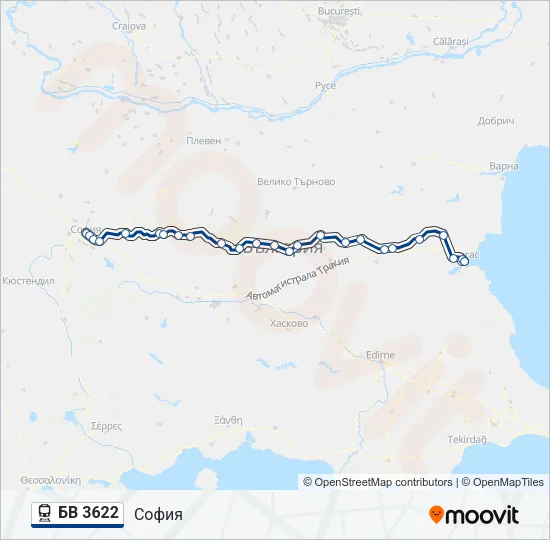 БВ 3622 Train Line Map