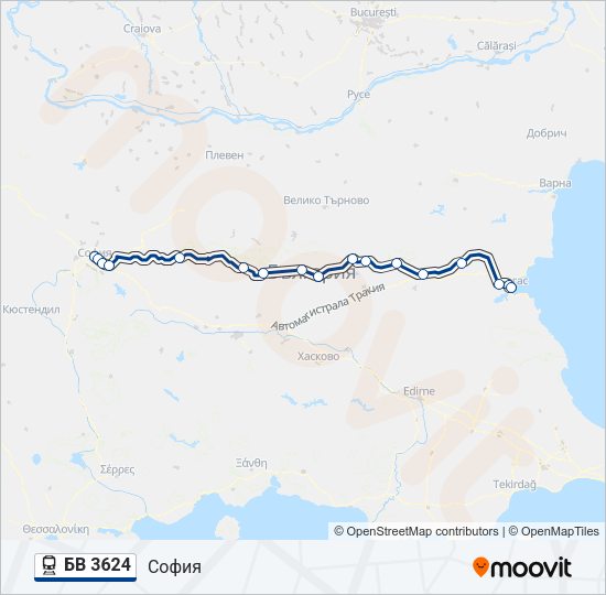 БВ 3624 Train Line Map