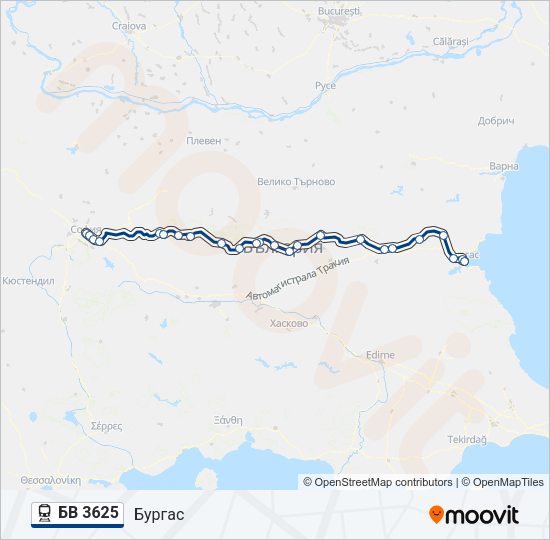 БВ 3625 Train Line Map