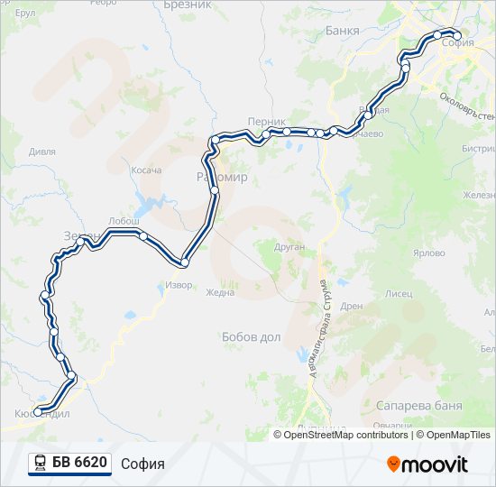 БВ 6620 Train Line Map