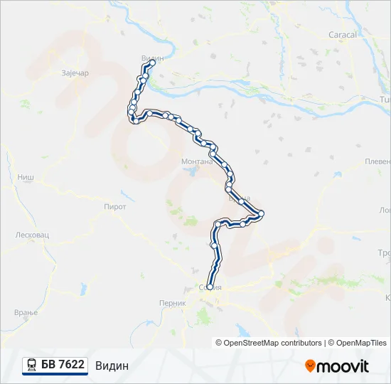 БВ 7622 Train Line Map