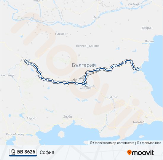 БВ 8626 Train Line Map
