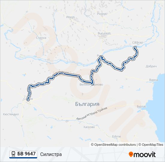 БВ 9647 Train Line Map