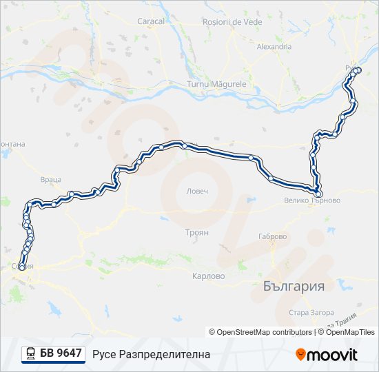 БВ 9647 Train Line Map