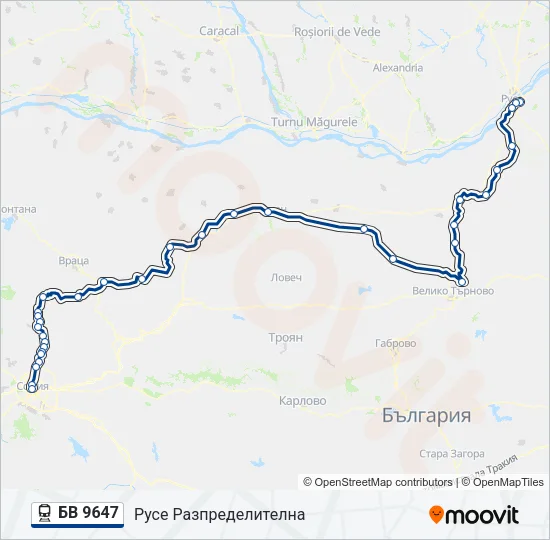 БВ 9647 Train Line Map