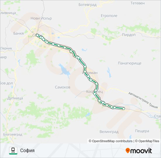 ПВ 10110 Train Line Map