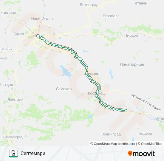 ПВ 10113 Train Line Map