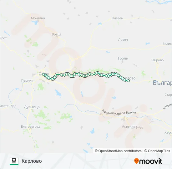 Поезд ПВ 30113: карта маршрута