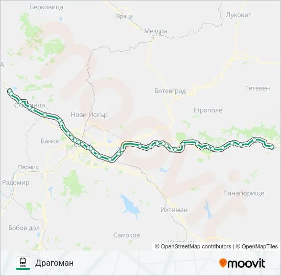 Поезд ПВ 30122: карта маршрута