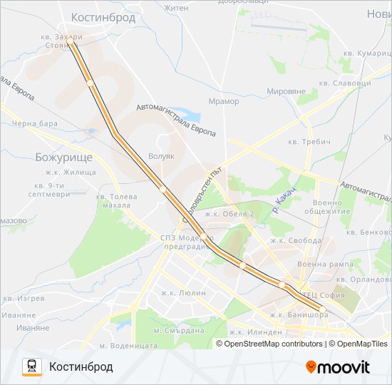КПВ 10208 Train Line Map