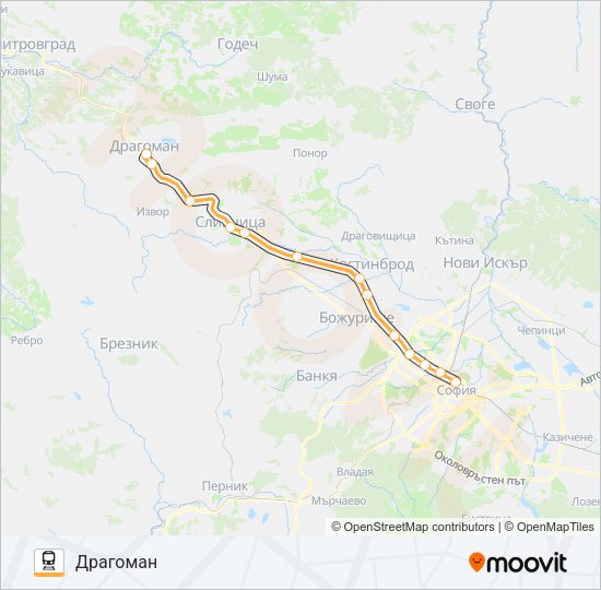 Поезд КПВ 10210: карта маршрута