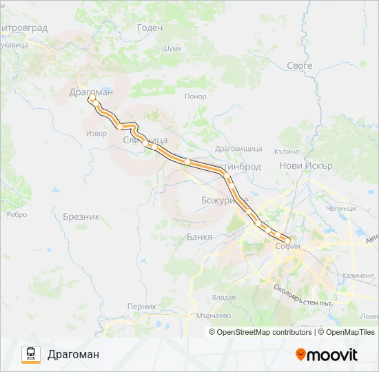 Поезд КПВ 10210: карта маршрута