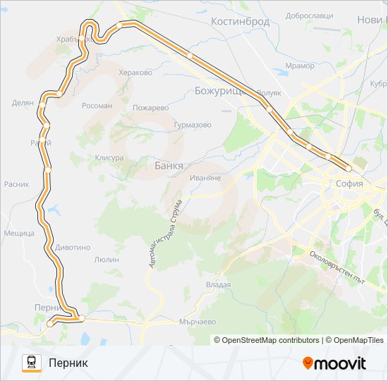 Поезд КПВ 60203: карта маршрута