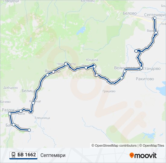 БВ 1662 Train Line Map