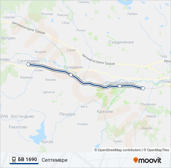 БВ 1690 Train Line Map