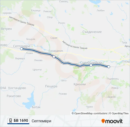 БВ 1690 Train Line Map
