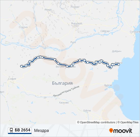 БВ 2654 Train Line Map