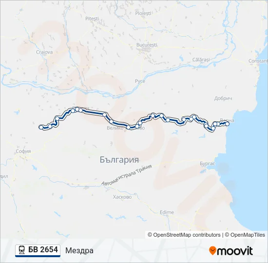 БВ 2654 Train Line Map
