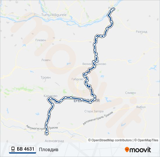 БВ 4631 Train Line Map