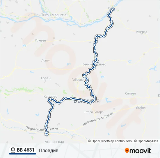 БВ 4631 Train Line Map