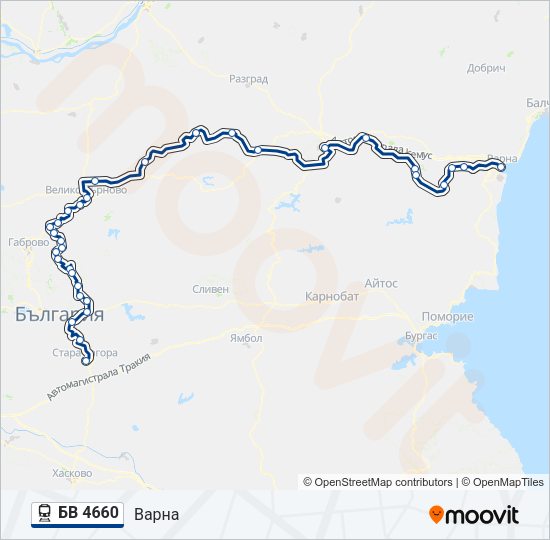 БВ 4660 Train Line Map