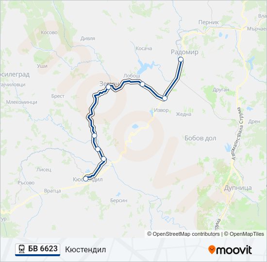 БВ 6623 Train Line Map