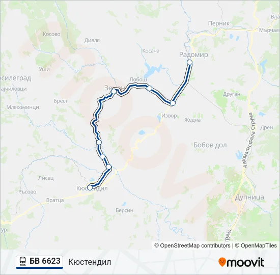 БВ 6623 Train Line Map