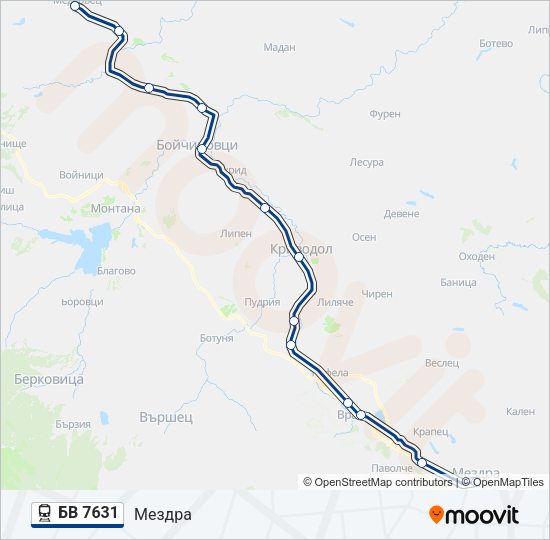 БВ 7631 Train Line Map