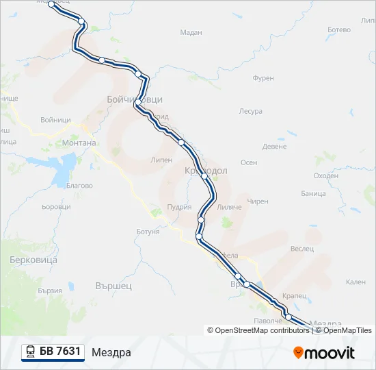 БВ 7631 Train Line Map