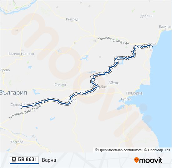 БВ 8631 Train Line Map