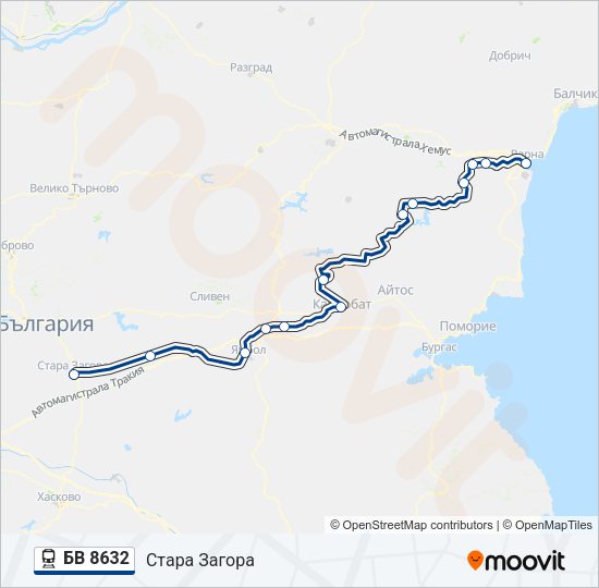 БВ 8632 Train Line Map