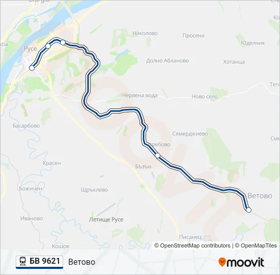БВ 9621 Train Line Map