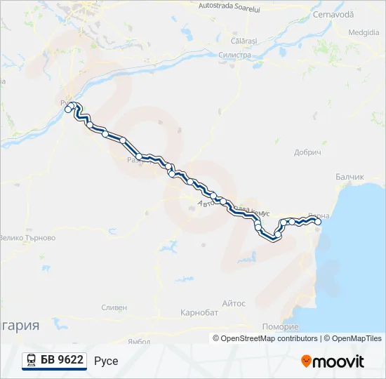 БВ 9622 Train Line Map
