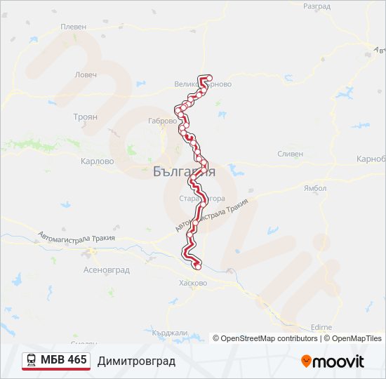 МБВ 465 Train Line Map