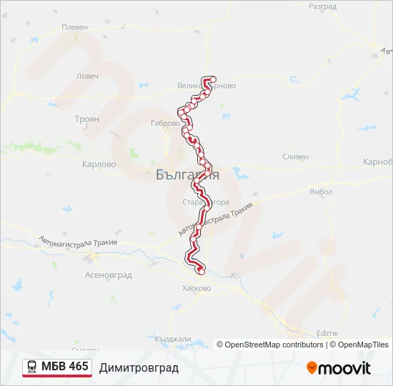МБВ 465 Train Line Map