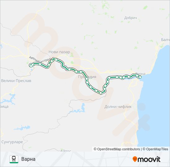ПВ 20165 Train Line Map