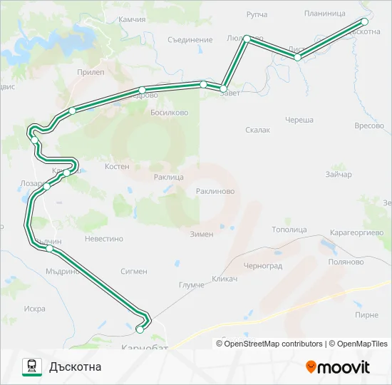 ПВ 30155 Train Line Map