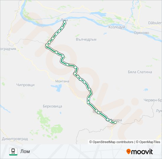 ПВ 70170 Train Line Map