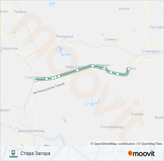 ПВ 80102 Train Line Map
