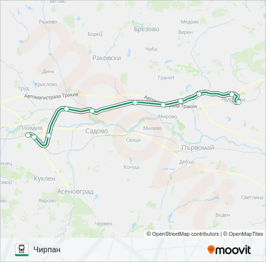 Поезд ПВ 80111: карта маршрута