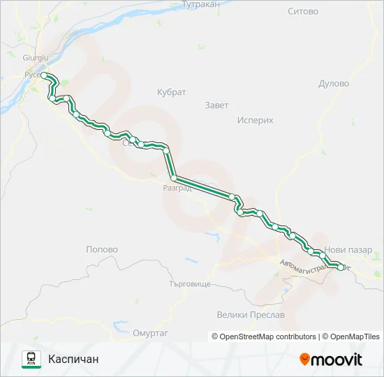 Поезд ПВ 90101: карта маршрута