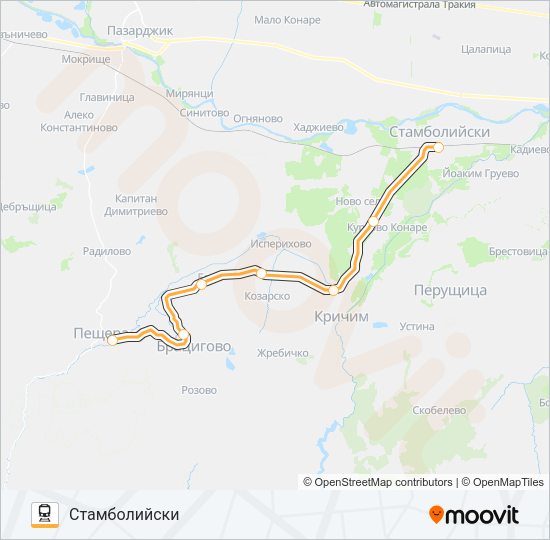 КПВ 18201 Train Line Map