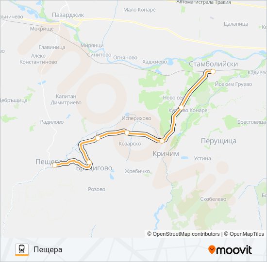 КПВ 18208 Train Line Map